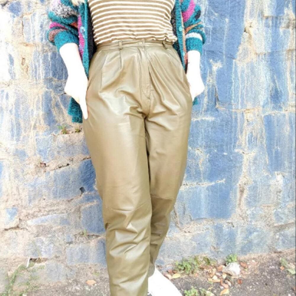 Vintage Lord & Taylor Pleated Leather Pants